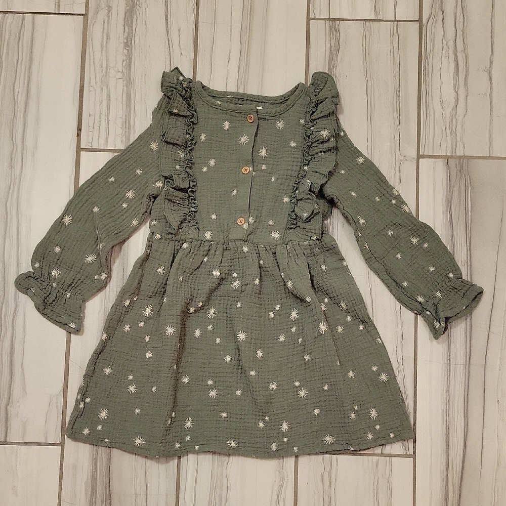 Grayson Collective Kids Dress with Ruffle Details 100% Cotton